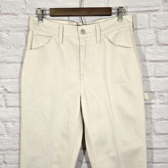 E J.Crew High Rise '90s Straight Carpenter Jean Natural Seeded Denim Size 27 - Picture 2 of 11